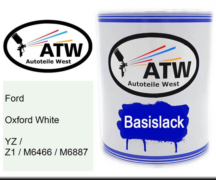 Ford, Oxford White, YZ / Z1 / M6466 / M6887: 1L Lackdose, von ATW Autoteile West.